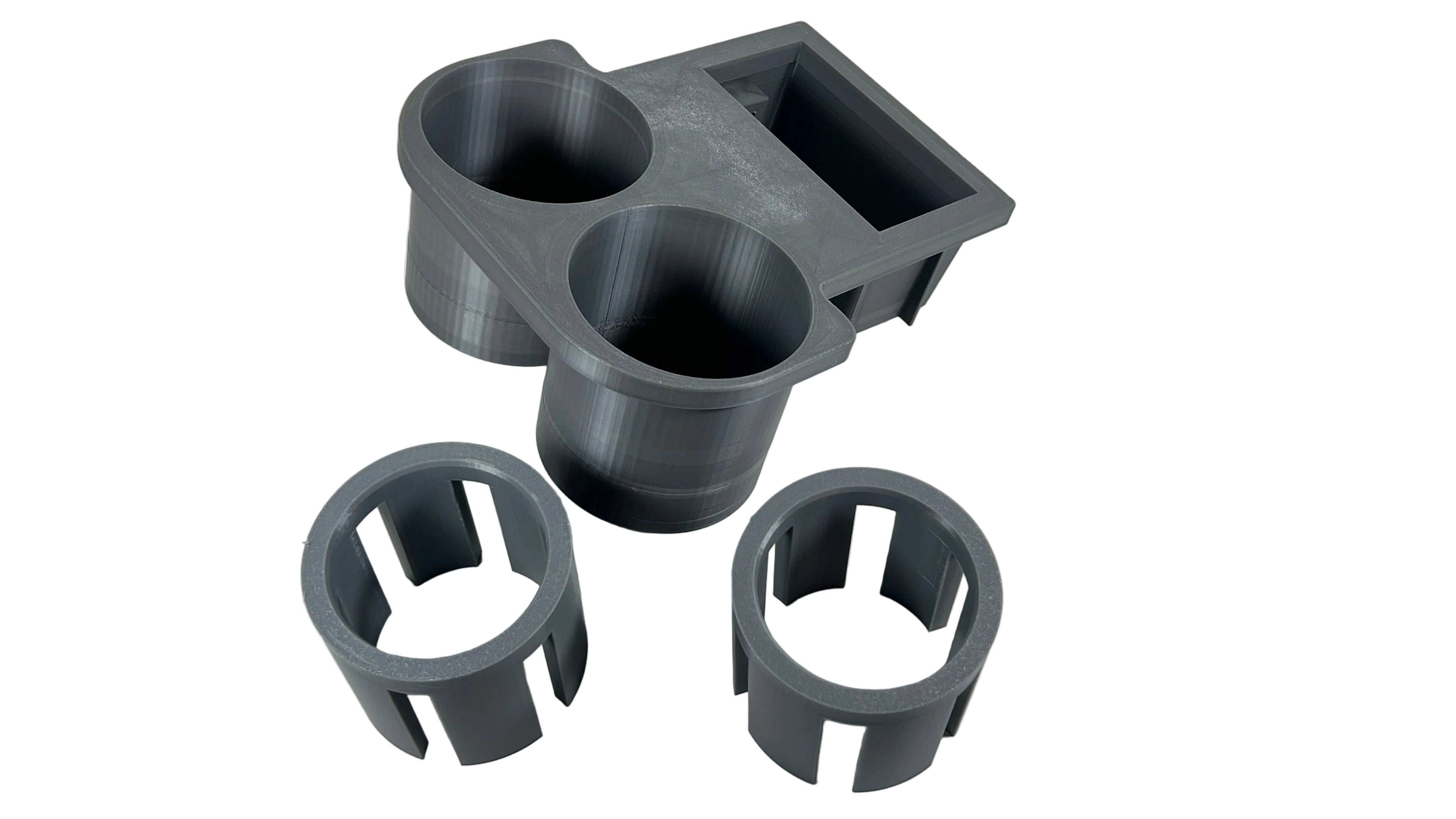 BMW E46 M3 330ci 330i Coupe Sedan Wagon Rear Large 80mm & 67mm Adjustable Cup Holder & Ashtray