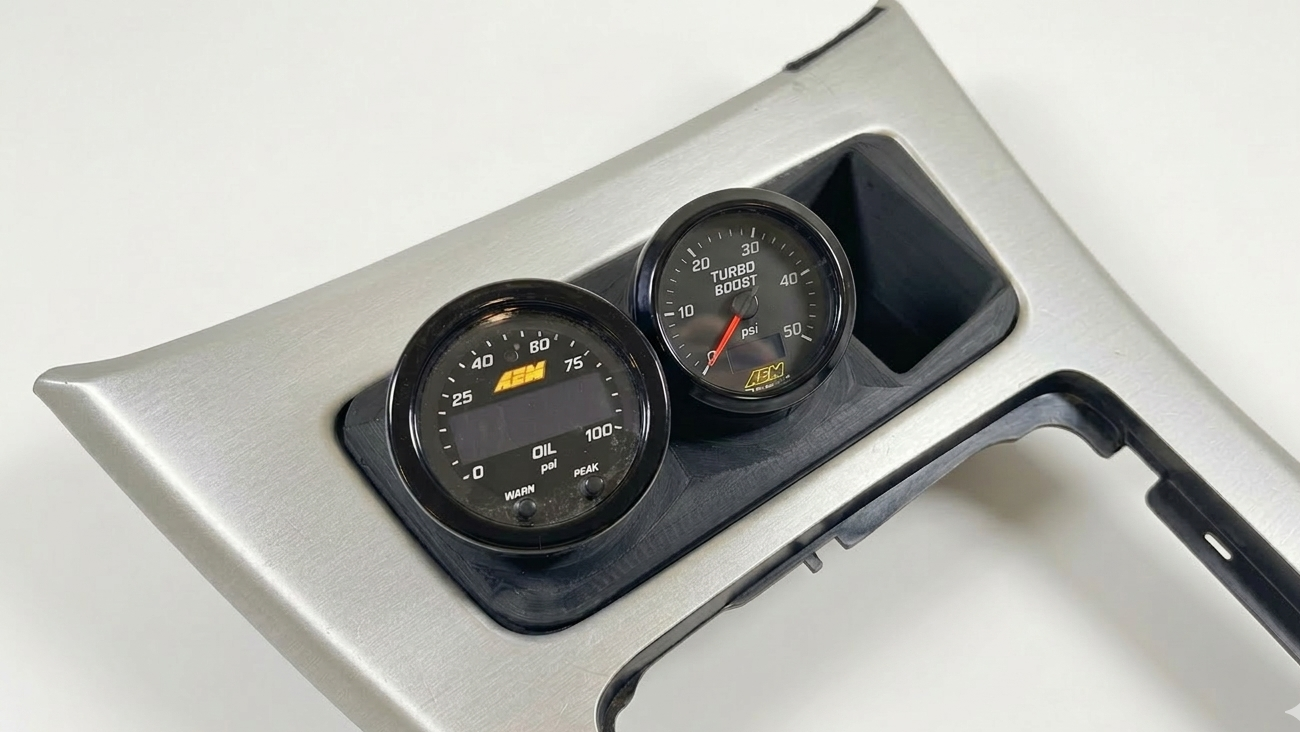 BMW E9X Center Console Double Gauge Pod Bracket - 2× 52mm | Inertia Werks